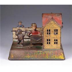 ORGAN GRINDER AND PERFORMING BEAR MECHANICAL BANK