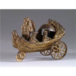 CAST IRON LANDING OF COLUMBUS PULL TOY