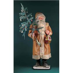 PHENOMENAL, ALL-ORIGINAL 35in. GERMAN SANTA CANDY CONTAINER