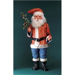 FABULOUS 30in. GERMAN PAPIER MACHE SANTA CANDY CONTAINER