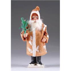 7in. BROWN COAT SANTA CANDY CONTAINER