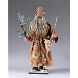 16in. GERMAN PAPIER MACHE SANTA CANDY CONTAINER