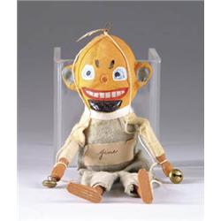 A 10in. PAPIER MACHE PUMPKIN HEAD HALLOWEEN NOVELTY ITEM