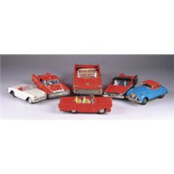 LOT OF SIX OLD TIN AUTOS