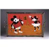 Image 1 : EARLY PIE-EYED MICKEY AND MINNIE REVERSE ON GLASS TRAY