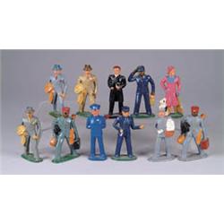 LOT OF 11 CIVILIAN LEAD FIGURES