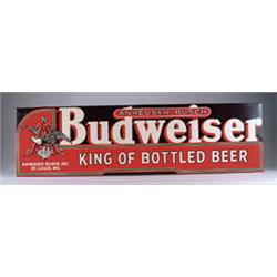 BUDWEISER EMBOSSED TIN SIGN