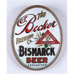 BECKER BREWING CO. REVERSE ON GLASS SIGN