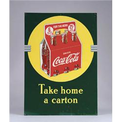COCA COLA TIN SIX-PACK SIGN