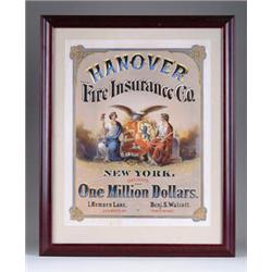 RARE OLD HANOVER FIRE COMPANY PAPER SIGN