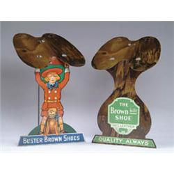 LOT OF TWO BUSTER BROWN SHOES TIN STORE DISPLAYS