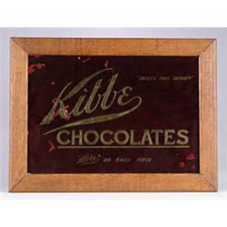 REVERSE ON GLASS SIGN FOR KIBBE CHOCOLATES