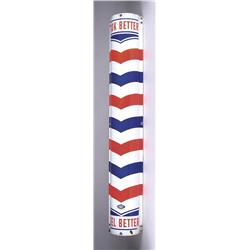 CURVED PORCELAIN BARBER POLE SIGN