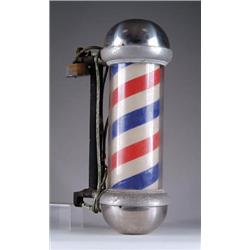 GREAT OLD ELECTRIC OUTSIDE WALL-MOUNTED BARBER POLE