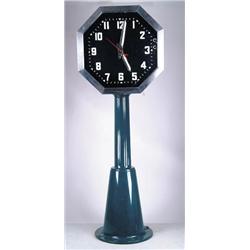 RARE OLD NEON CLOCK ON CAST IRON BASE