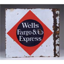 WELLS FARGO & CO. EXPRESS PORCELAIN SIGN
