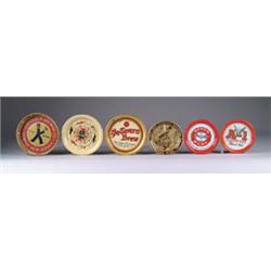 LOT OF 6 BEER TIP TRAYS