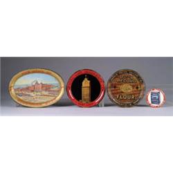 LOT OF 3 MISC. TIP TRAYS & POCKET MIRROR