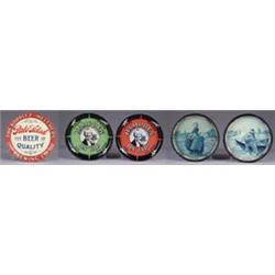 LOT OF FIVE BEER TIP TRAYS