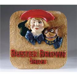 BUSTER BROWN PLASTER RELIEF SIGN