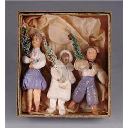 LOT OF THREE COTTON BATTING CHRISTMAS ORNAMENTS