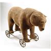 Image 1 : LARGE EARLY STUFFED BEAR ON WHEELS