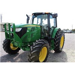 2013 JOHN DEERE 6125M Farm Tractor; VIN/SN:759494 -:- MFWD, 3 remotes, cab, A/C, 18.4R34 rear tires,