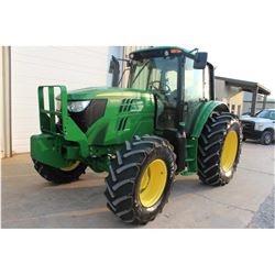 2013 JOHN DEERE 6125M Farm Tractor; VIN/SN:757848 -:- MFWD, 3 remotes, cab, A/C, 18.4R34 tires, 14.9