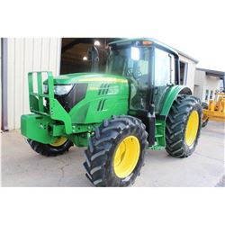 2013 JOHN DEERE 6125M Farm Tractor; VIN/SN:757238 -:- MFWD, 3 remotes, cab, A/C, 18.4-34 rear tires,