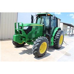 2013 JOHN DEERE 6125M Farm Tractor; VIN/SN:757384 -:- MFWD, 3 remotes, cab, A/C, 18.4R34 rear tires,