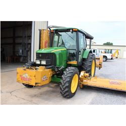 2008 JOHN DEERE 6415 Farm Tractor; VIN/SN:544177 -:- MFWD, 2 remotes, cab, A/C, Tiger flail mower sy