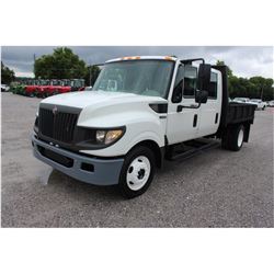 2013 INTERNATIONAL TERRASTAR Flatbed Truck; VIN/SN:1HTJSSKK4DH195605 -:- S/A, crew cab, Int. diesel,