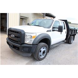2013 FORD F450 Flatbed Truck; VIN/SN:1FD0W4GY9DEA42379 -:- crew cab, V10 gas, A/T, AC, 9' flatbed bo