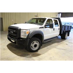 2012 FORD F450 Flatbed Truck; VIN/SN:1FD0W4GY1CEC70391 -:- crew cab, V10 gas, A/T, AC, 9' flatbed bo