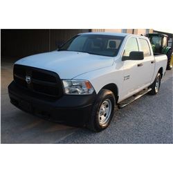 2015 DODGE 1500 Pickup Truck; VIN/SN:1C6RR7KG3FS738458 -:- 4x4, crew cab, V6 gas, A/T, AC, 72,845 mi