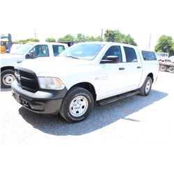 2015 DODGE 1500 Pickup Truck; VIN/SN:3C6RR7KT4FG624988 -:- 4x4, crew cab, V8 gas, A/T, AC, camper sh