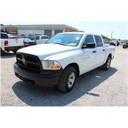 2012 DODGE 1500 Pickup Truck; VIN/SN:1C6RD7KP3CS283279 -:- 4x4, crew cab, V8 gas, A/T, AC, bed cover