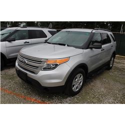 2014 FORD EXPLORER; VIN/SN:1FM5K8B86EGC26765 -:- 4x4, V6 gas, A/T, AC, 3rd row seating, 102,571 mile