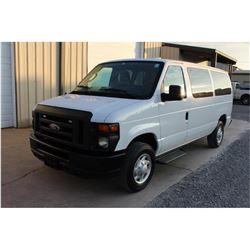 2014 FORD E350 Cargo Van; VIN/SN:1FBNE3BL9EDA71735 -:- V8 gas, A/T, AC, bed slide, 68,900 miles