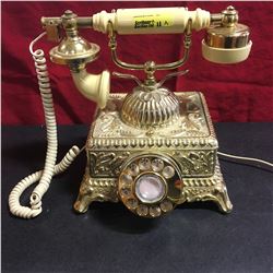 Retro "Vintage Style" Cream and Gold Rotary Telephone