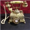 Image 1 : Retro "Vintage Style" Cream and Gold Rotary Telephone