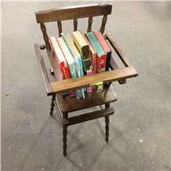 Doll High Chair w/Children's Books