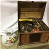 Image 1 : Small Chest w/Lamp Parts (Wick, Shade, Chimney's, Generator, Pumps, Aladdin Burner, etc)