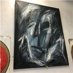 Large Oil Painting on Canvas 4' x 5' (Abstract Face) Artist Unknown - Origin is Europe