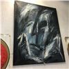 Image 1 : Large Oil Painting on Canvas 4' x 5' (Abstract Face) Artist Unknown - Origin is Europe