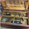 Image 2 : Carpenter Wood Tool Box w/Amazing Tool Contents (Planer, Brasen Bits, Mallets, etc)