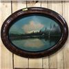 Image 1 : Framed Oval Painting "Jack Lake, Alta"