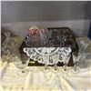 Image 1 : Wooden Box Lot: Variety Crystal / Clear Glass