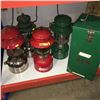 Image 1 : 4 Coleman Lantern Collection (2 Red Base & 2 Chrome Base)