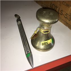 7 lb Bell Weight & Vintage Grain Probe